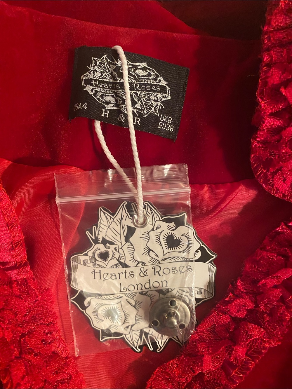 Hearts & Roses London NWT size 4 velvet & lace jacket - Picture 4 of 7
